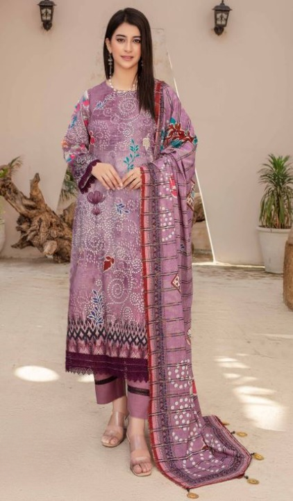 Pashmina print suit with fancy Pashmina print shawl