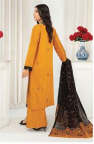 Bana Dora viscose embroidery suit with chiffon embroidery dupatta