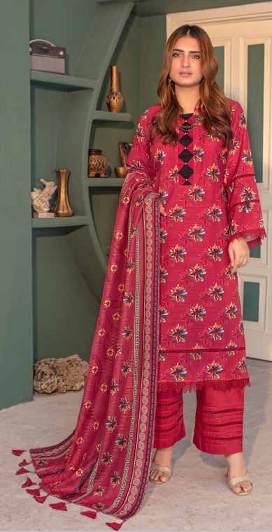 MAJAJANI 09 Khaddar Print suit 3 piece