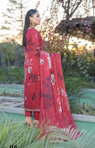 Lawn Embroidery suit with fancy Dupatta