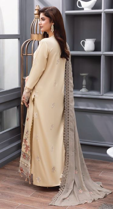 FAREEHA HUMDUM 009 Premium Embroidered  VISCOSE Collection with Heavy Embroidered Chiffon Contrast Duppata