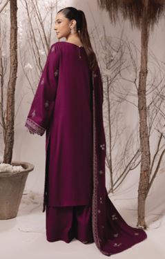 IRINA HUMDUM 09 Premium Embroidered P E A C H  W O O L Collection with Embroidered Same Fabric Shawl