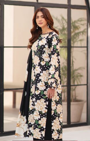 LA VIE HUMDUM 09 Premium Printed Khaddar Collection with Same Fabric Shawl