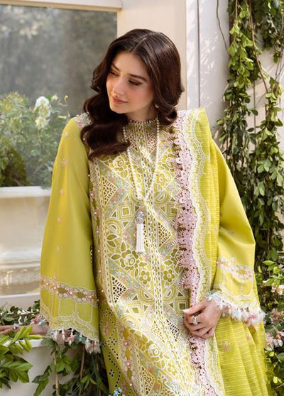 FREESIA BIN ILYAS 105 A Dyed Lawn Borer Embroidered Shirt With Dyed Embroidered Dupatta 3 PC