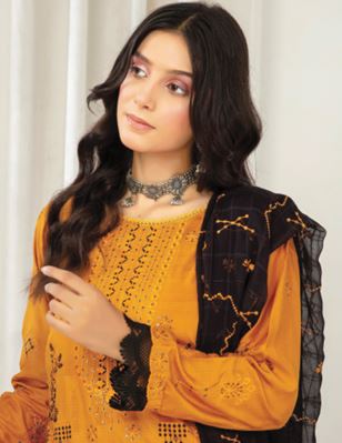 Bana Dora viscose embroidery suit with chiffon embroidery dupatta