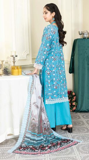 MASHAAL RA 09 Lawn Embroidery Suit With Voil Embroidery Dupatta