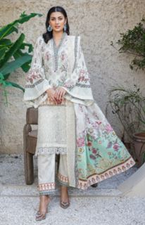 ICON RANGOLI MR 10 Print ChickenKari Lawn Embroidery Suit With Lawn Embroidery Dupatta