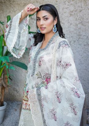 ICON RANGOLI MR 10 Print ChickenKari Lawn Embroidery Suit With Lawn Embroidery Dupatta
