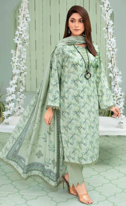 Pashmina print suit with Pashmina print shawl