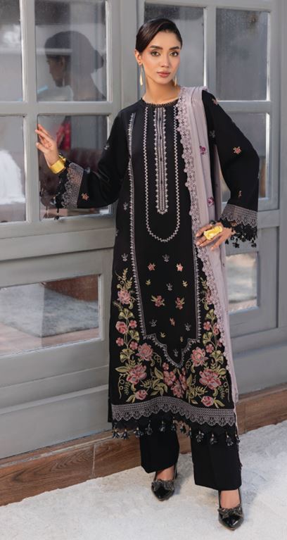 FAREEHA HUMDUM 10 Premium Embroidered  VISCOSE Collection with Heavy Embroidered Chiffon Contrast Duppata