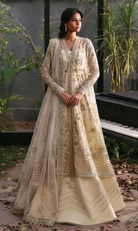 LA FUCHSIA AFROZEH FLEURIE ALF-25-V1-10 EMBROIDERED NET SUIT WITH EMBROIDERED DUPATTA