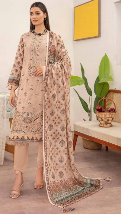 EMBELLISH AALAYA V/5 10 Lawn Aplic Work Embroidery Suit With Stripe Dupatta