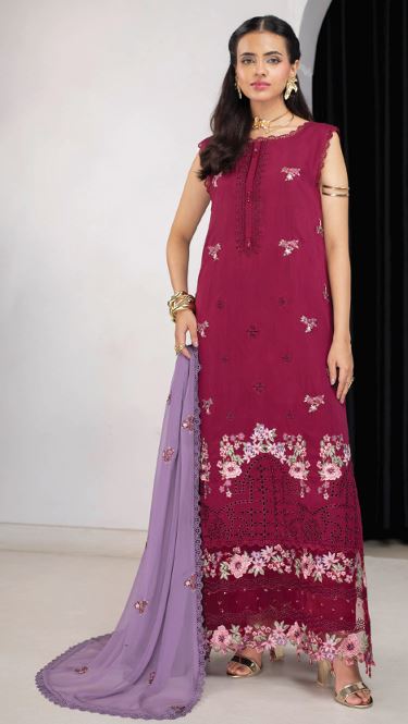 ELLENA HUMDUM 10 Premium Embroidered Viscose Collection with Heavy Embroidered Chiffon Dupatta.