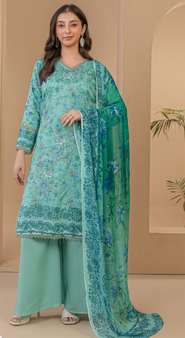 DASTAK PALWASHA V/36 10 Exclusive Digital Embroidery Viscose Shirt with Special Digital Printed Crinkle Dupatta