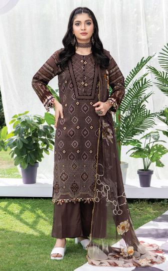 ROOP PALWASHA V/68 01 Lawn Embroidery Suit With Crinkle Dupatta