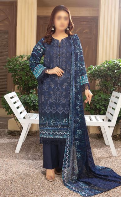 AKAASH FATIMAS V/1975 01 Lawn Embroidery Suit With Chiffon Dupatta