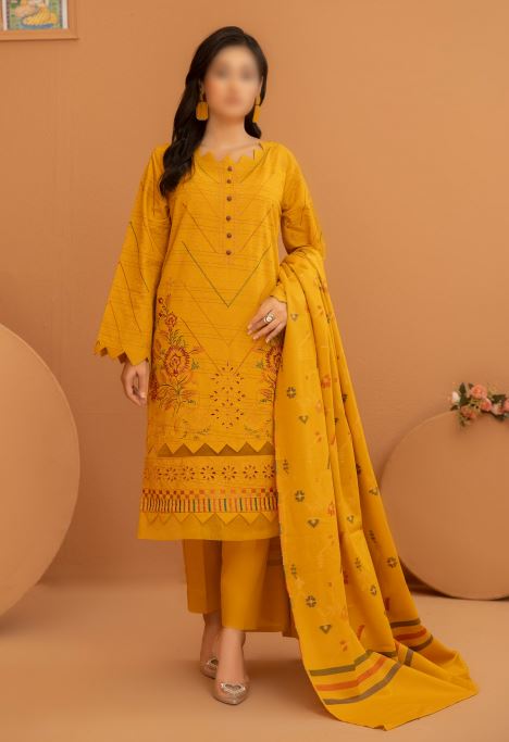 Luxury Khaddar Embroidery suit with fancy khaddar jacquard Shawl