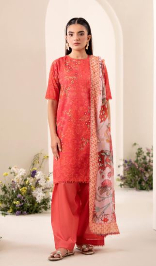 RANG ROZ BRENISH A-01 Print lawn Suit With Crinkle Dupatta