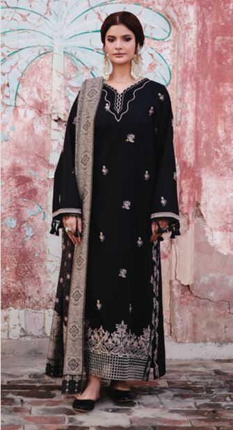 ONORA HUMDUM 01 Premium Embroidered KHADDAR Collection with Heavy Printed JACQUARD Shawl