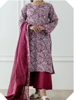 ORIENT OTL-25-303 Print Lawn Suit 3 piece