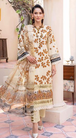 RANG BHARI AALAYA V/1 06 Fancy Dabi Digital Printed Lawn Suit With Crinkle Dupatta