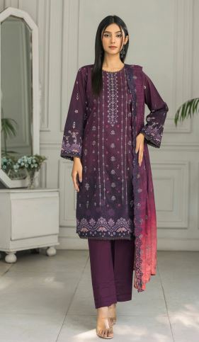 DIL E MOMIN ABISHA V/7 01 Lawn Embroidery suit with fancy embroidery Dupatta