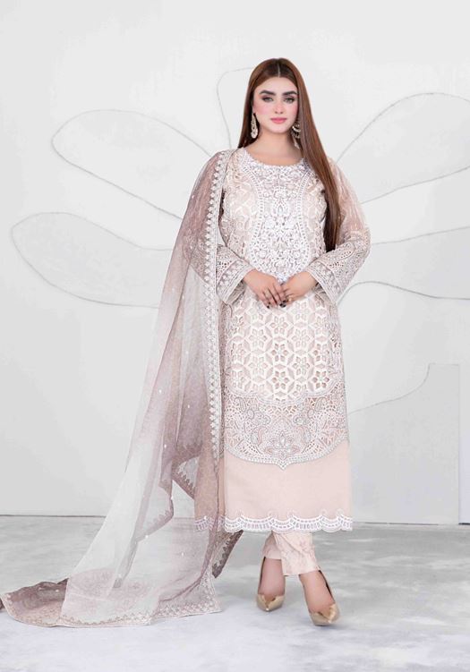 Fancy embroidery suit with fancy embroidery dupatta