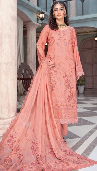 Mehak RA 01 premium viscose Embroidered shirt with embroidered stitch patch crinkle duppata