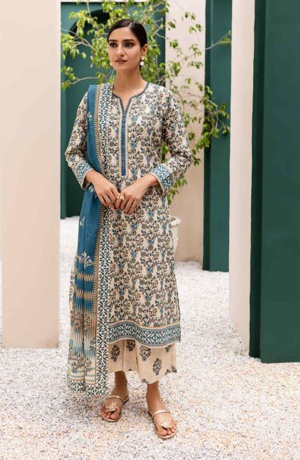 Khaddar Print Suit With Khaddar print dupatta