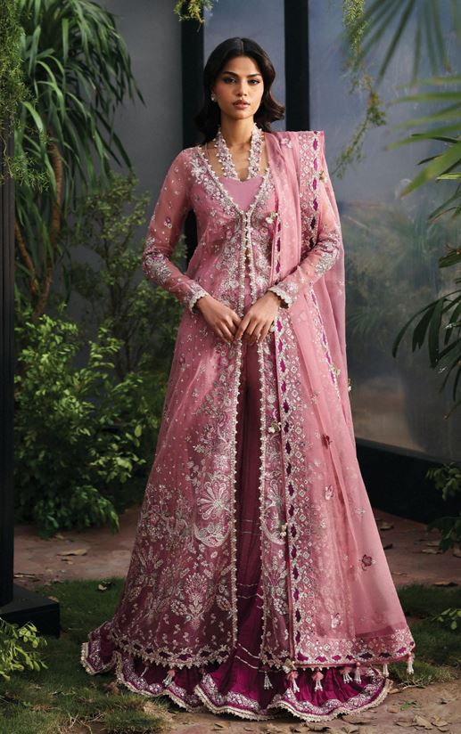 LA FUCHSIA AFROZEH SERAIRA ALF-25-V1-01 EMBROIDERED ORGANZA SUIT WITH EMBROIDERED DUPATTA