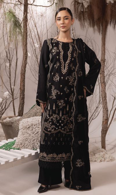 IRINA HUMDUM 01 Premium Embroidered P E A C H  W O O L Collection with Embroidered Same Fabric Shawl