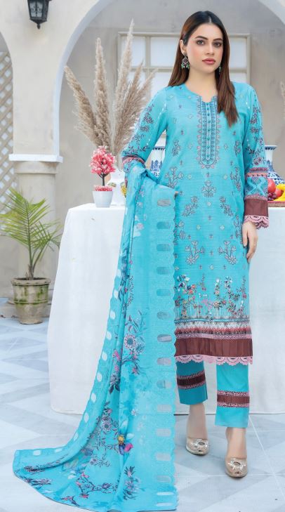 ANCHAL BY NAIMAL V/67 01 Doria Lawn Embroidery Suit with Slub Diamond Cutwork Embroidery Dupatta