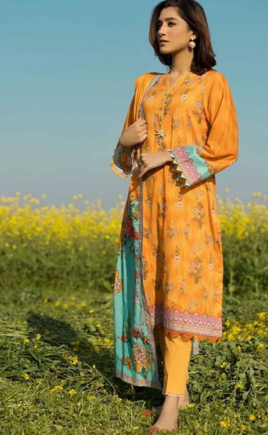 GUL AHMED 3PC Embroidered Lawn Unstitched Suit