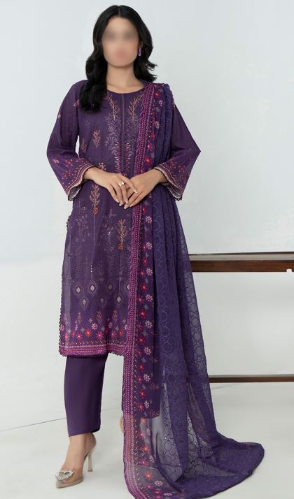 KOMAL FATIMAS V/1983 01 Lawn Embroidery Suit With Crinkle Dupatta