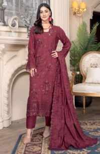 Fancy peach embroidered shirt with fancy wool velvet yarn embroidered stitch patch shawl