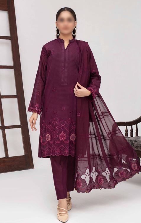 RANG REZA FATIMAS V/1838 03 Lawn Embroidery Suit With Koil Embroidery Dupatta