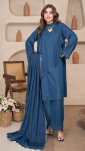 AAINA BR 01 Supreme Zari WOOL Suit with Jacquard Wooly Shawl