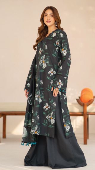 LA VIE HUMDUM 01 Premium Printed Khaddar Collection with Same Fabric Shawl
