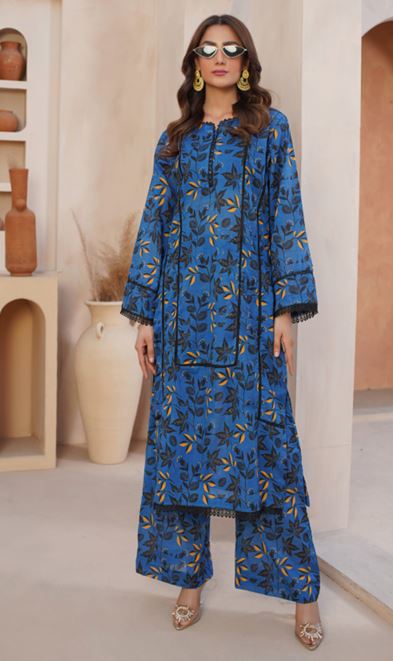 BLOSSOM LALA V/2 LS-0236 Allover print lawn 2 piece suit