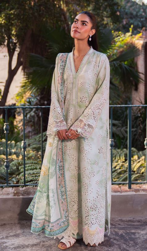 MEADOW MIST NEESHAY EMBROIDERED DIGITAL PRINTED LAWN WITH DIGITAL PRINTED DUPATTA 3PC