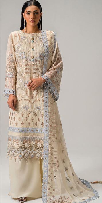 AURA ZEBTAN V/01 AR-01 Embroidered chiffon shirt with Embroidered chiffon dupatta