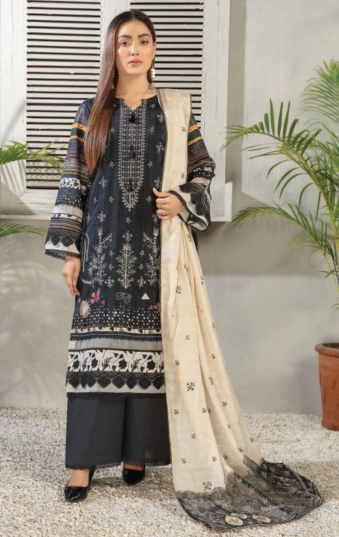 MASHAAL BY NIAMAL V/63 01 Doria Lawn Embroidery Suit with Slub Diamond Embroidery Dupatta