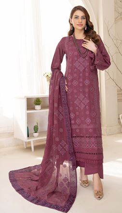 NAZNEEN AALAYA V/2 01 Luxury Lawn Embroidery Suit With Crinkle Embroidery Dupatta