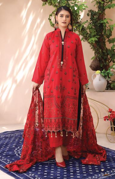 Rangoon RA 01  Exclusive karandi embroidery shirt exclusive bamber embroidered shawl with karandi plain trouser