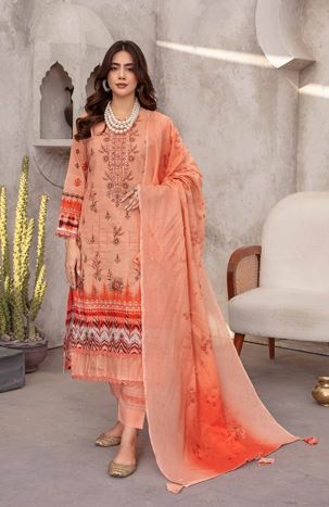 PRETTY ZM V/252 01 Lawn Embroidery Suit With Tarkashi Voil Dupatta