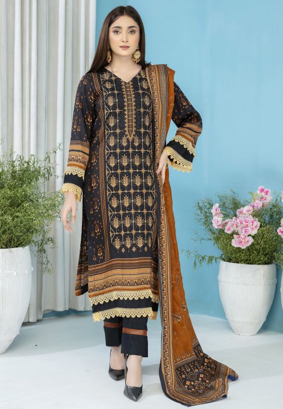 ARAAISH V/1634 - 01 Viscose embroidery suit with viscose embroidery dupatta