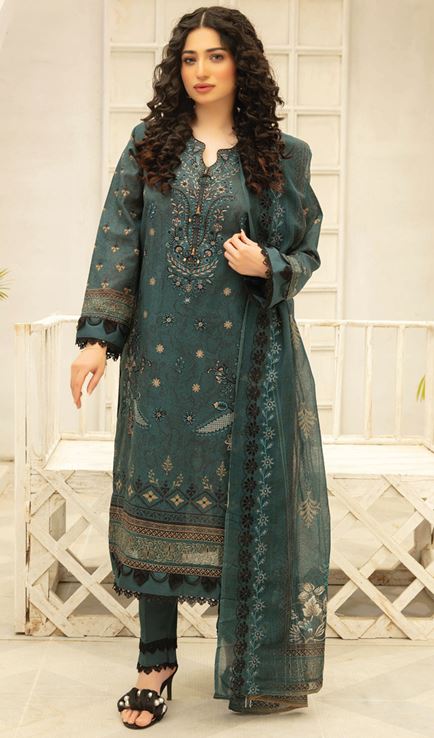 ABISHA V/41 01 Lawn Embroidery Suit With Diamond Embroidery Dupatta