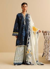 COCO ZS LEYA-01B Luxury Lawn Print Suit With Fancy Dupatta