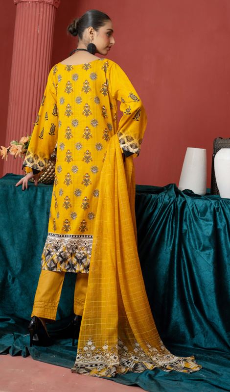 Lawn Embroidery suit with fancy Dupatta