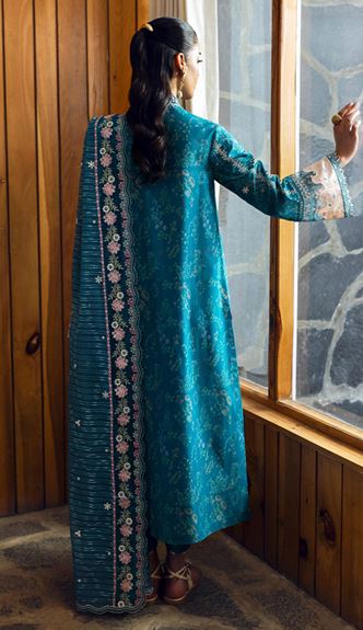 QLINEKARI QALAMKAR FINA 10 Embroidered Lawn Suit With Embroidered Dupatta
